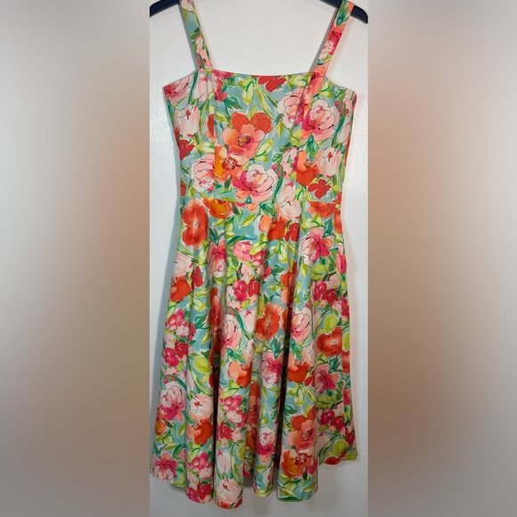 Ralph Lauren Floral Midi Dress - Green and Pink - Picture 9 of 15